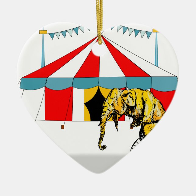 Ornement En Céramique Cirque Memorabilia En mémoire des éléphants de cir (Devant)