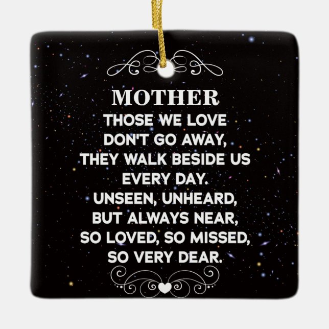 Ornement En Céramique Citation commémorative pour maman Photo personnali (Devant)