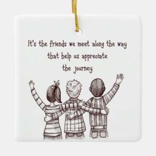 Ornement En Céramique Citation d'appréciation des amis de Noël Bon ami