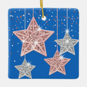 Ornement En Céramique Citation de Noël brillante à 2 côtés accrochant le