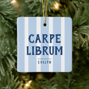 Ornement En Céramique Citation Drôle d'Amateur de Livres Carpe Librum Pe