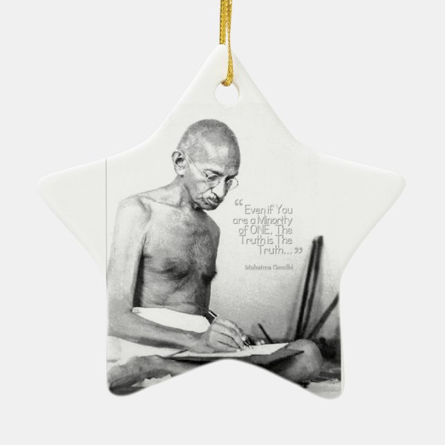 Ornement En Céramique Citation du Mahatma Gandhi, Minorité d'un, Vérité (Dos)