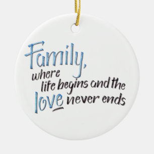 Ornement En Céramique Citation manuscrite de famille