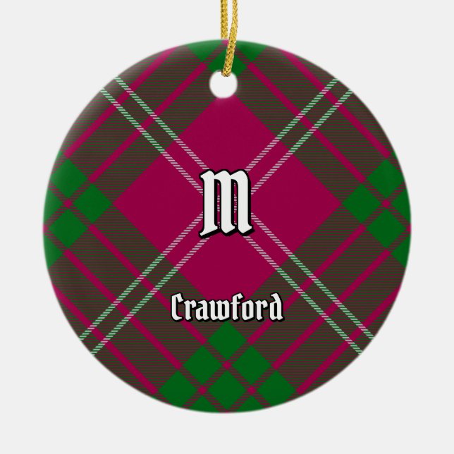 Ornement en céramique Clan Crawford Tartan (Devant)