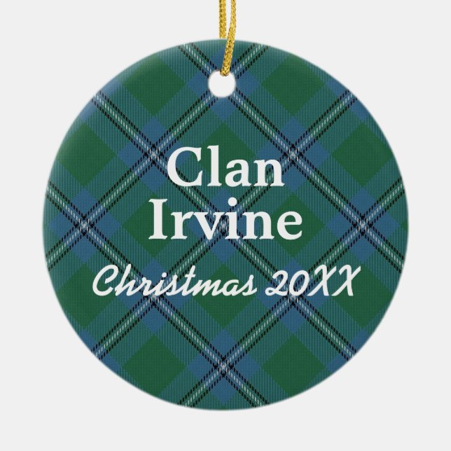 Ornement En Céramique Clan Irvine Scottish Tartan (Devant)