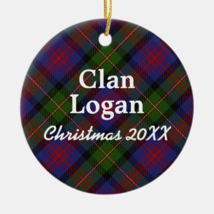 Ornement En Céramique Clan Logan Scottish Tartan
