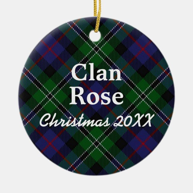 Ornement En Céramique Clan Rose Scottish Chasse Tartan (Devant)