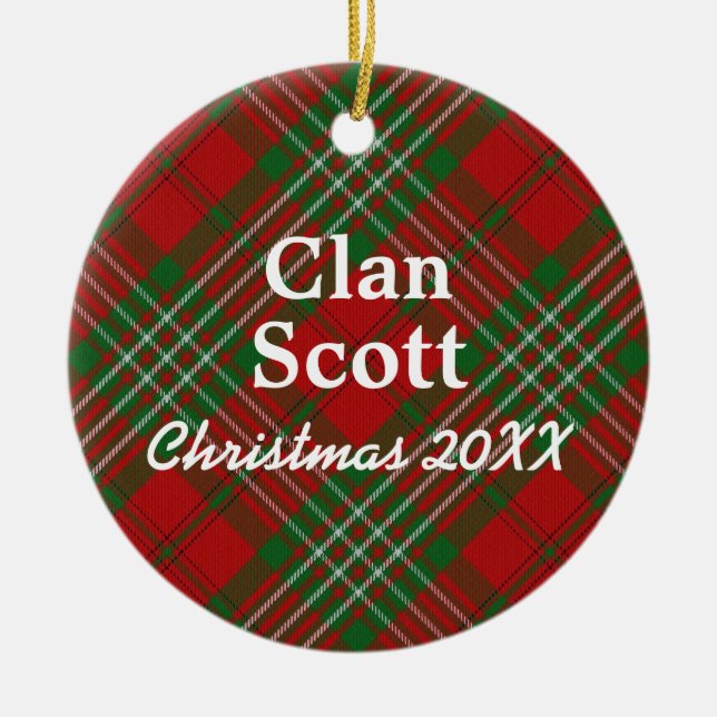 Ornement En Céramique Clan Scott Scottish Tartan (Devant)