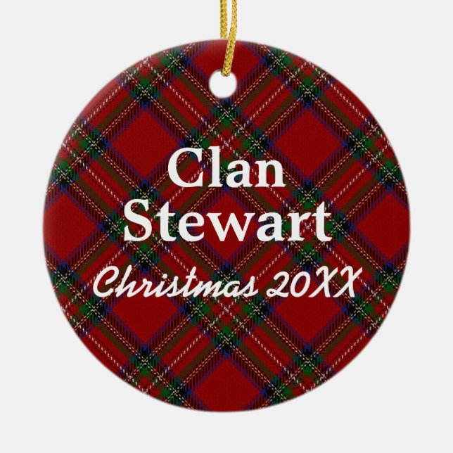 Ornement En Céramique Clan Stewart Scottish Tartan (Devant)