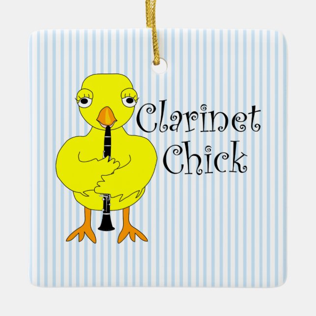 Ornement En Céramique Clarinet Chick Text (Devant)