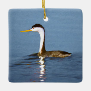 Ornement En Céramique Clark's Grebe Painting - Art original pour les ois