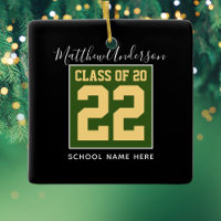 Class of 2023 Modern Green Black & Gold Graduation