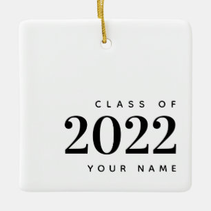 Ornement En Céramique Classe de 2022 Graduation moderne Noël