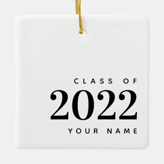 Ornement En Céramique Classe de 2022 Graduation moderne Noël (Devant)