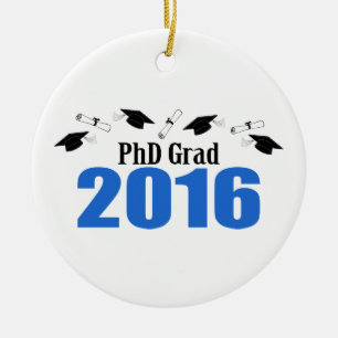 Ornement En Céramique Classe de diplômé de PhD de 2016 casquettes et