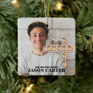 Ornement En Céramique Classe de diplômés supérieurs de 2025 Graduation P