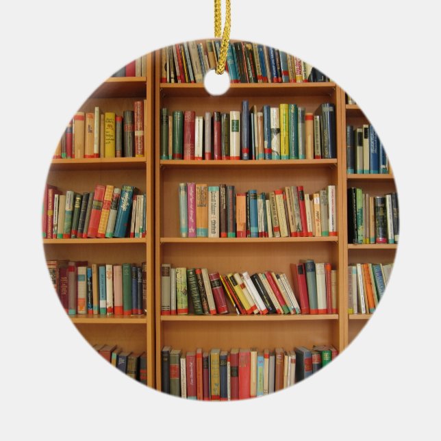Ornement En Céramique Classic book shelf pattern (Devant)