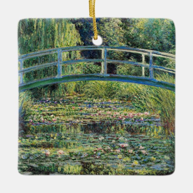 Ornement En Céramique Claude Monet - Etang Lily et Pont Japonais (Devant)