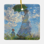 Ornement En Céramique Claude Monet - La Promenade, Femme avec un Parasol<br><div class="desc">La Promenade,  Femme avec un Parasol / Madame Monet et son fils / La Promenade / La Femme a l'ombrelle - Claude Monet,  1875</div>