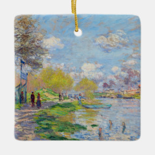 Ornement En Céramique Claude Monet - Le Printemps au bord de la Seine