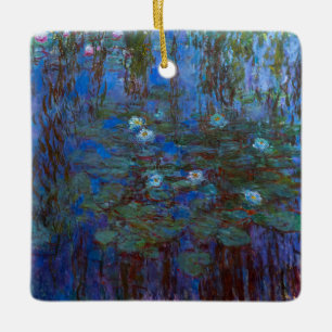 Ornement En Céramique Claude Monet - Nymphéas bleus