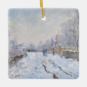 Ornement En Céramique Claude Monet - Scène de neige à Argenteuil