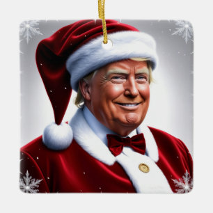 Ornement En Céramique Clause Donald Trump Santa
