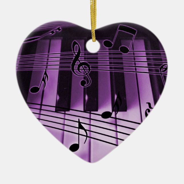Ornement En Céramique Clavier de piano coeur Noël Noël Noël Noël Ornamen (Devant)