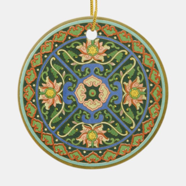 Ornement En Céramique Cloisonne Chine Patter Asiatique Oriental (Devant)