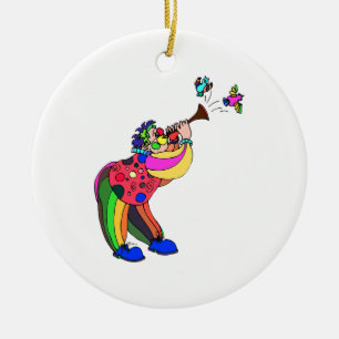 Ornement En Céramique Clown chantant aux oiseaux