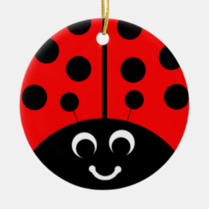 Ornement En Céramique coccinelle rouge