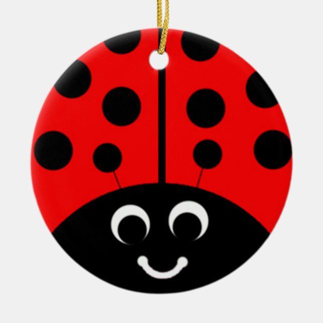 Ornement En Céramique coccinelle rouge (Devant)