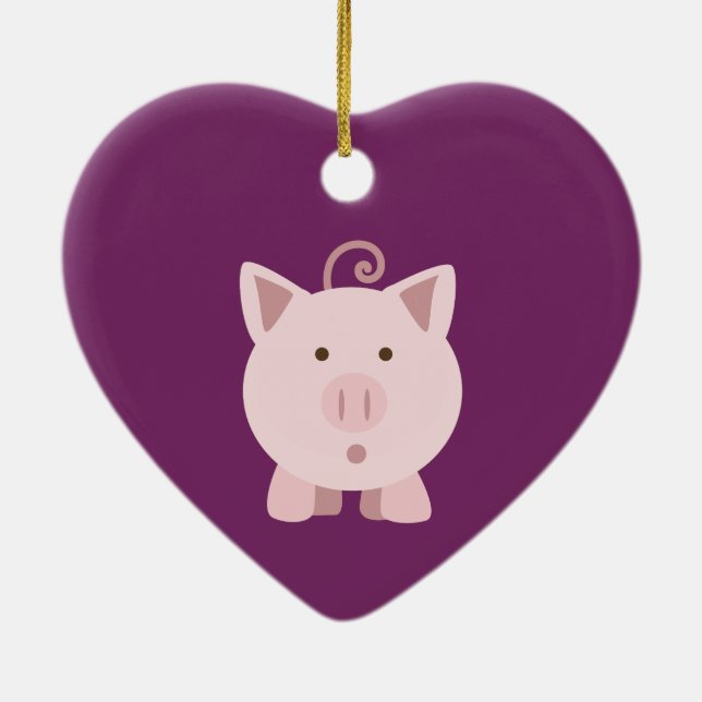 Ornement En Céramique Cochon surpris mignon (Dos)