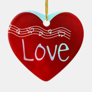 Ornement En Céramique Coeur d'amour