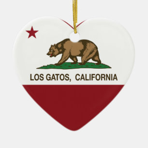 Ornement En Céramique coeur de gatos de visibilité directe de drapeau d