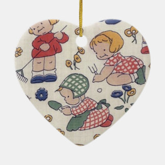 Ornement En Céramique Coeur de jardinage vintage mignon