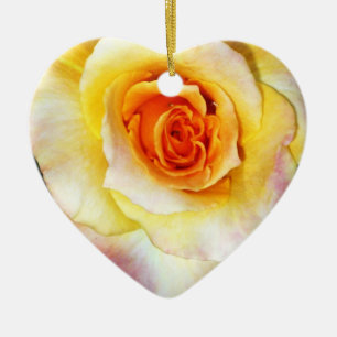 Ornement En Céramique Cœur de rose
