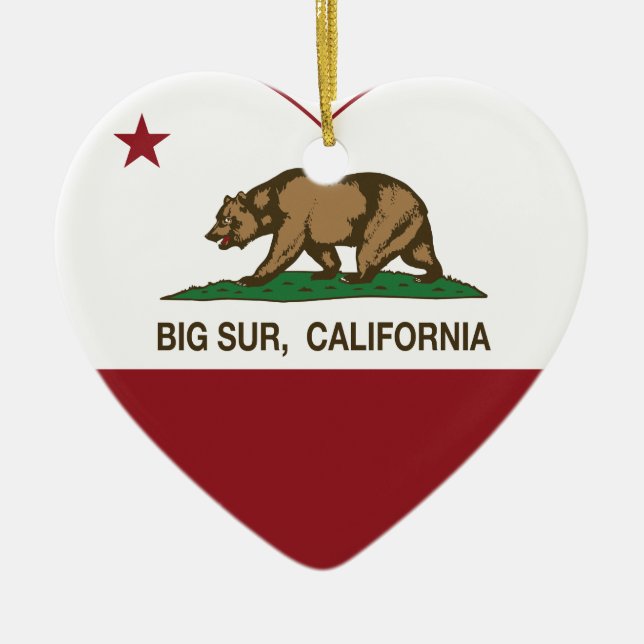 Ornement En Céramique coeur de sur de drapeau de la Californie grand (Devant)
