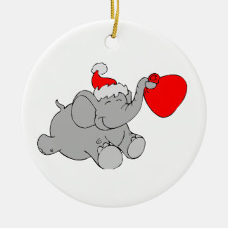 Ornement En Céramique Coeur d'éléphant de Noël