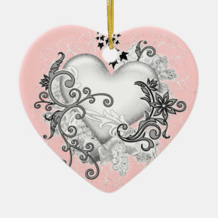 Ornement En Céramique Coeur (personnalisable)