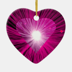 Ornement En Céramique Coeur rose