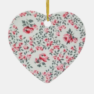 Ornement En Céramique Coeur rose
