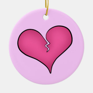 Ornement En Céramique Coeur rose cassé anti Saint Valentin