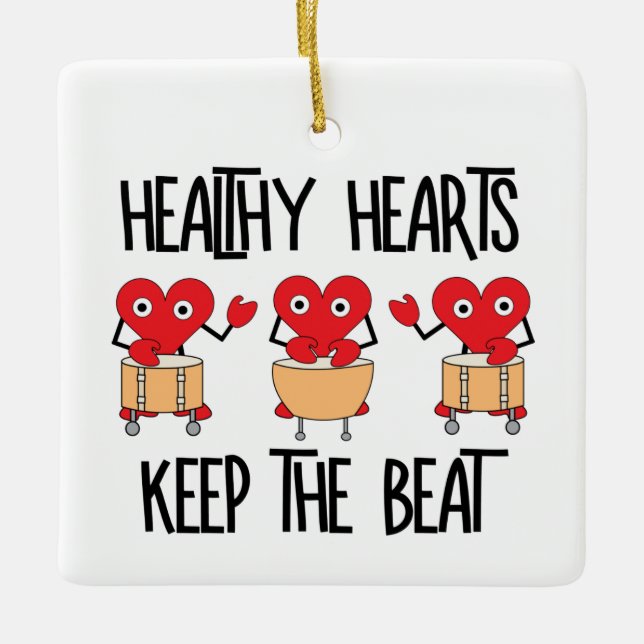 Ornement En Céramique Coeurs sains (Devant)