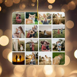 Ornement En Céramique Collage de photos Famille personnalisée<br><div class="desc">Créez Votre Propre Ornement Photo Collage. Ajoutez simplement vos photos pour un ornement de Noël familial personnalisé.</div>