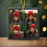 Ornement En Céramique Collage Instagram avec 6 photos sur Chalkboard<br><div class="desc">Joyeux Tout ! Un joyeux Noël de Noël branché avec un collage photo de 6 photos. Peut être utilisé pour les fêtes de décembre ou vraiment n'importe quelle célébration.</div>