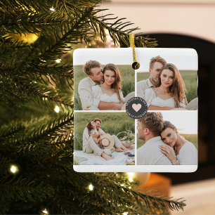 Ornement En Céramique Collage moderne Cadeau photo de famille personnali