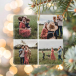 Ornement En Céramique Collage photo minimaliste moderne 4<br><div class="desc">Créez votre propre ornement de Noël personnalisé avec 4 de vos photos préférées dans un simple montage photo en grille.</div>