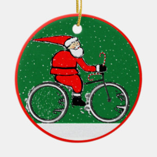 Ornement en céramique collectible de Père Noël à v