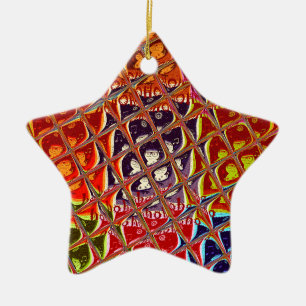 Ornement En Céramique Collection Abstraite de couleurs de Noël.